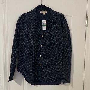 Michael Kors Black and White Polka Dot Shirt